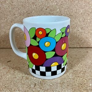 HTF Vintage 80's Mary Engelbreit Fried Egg FLOWERS Mug Rare